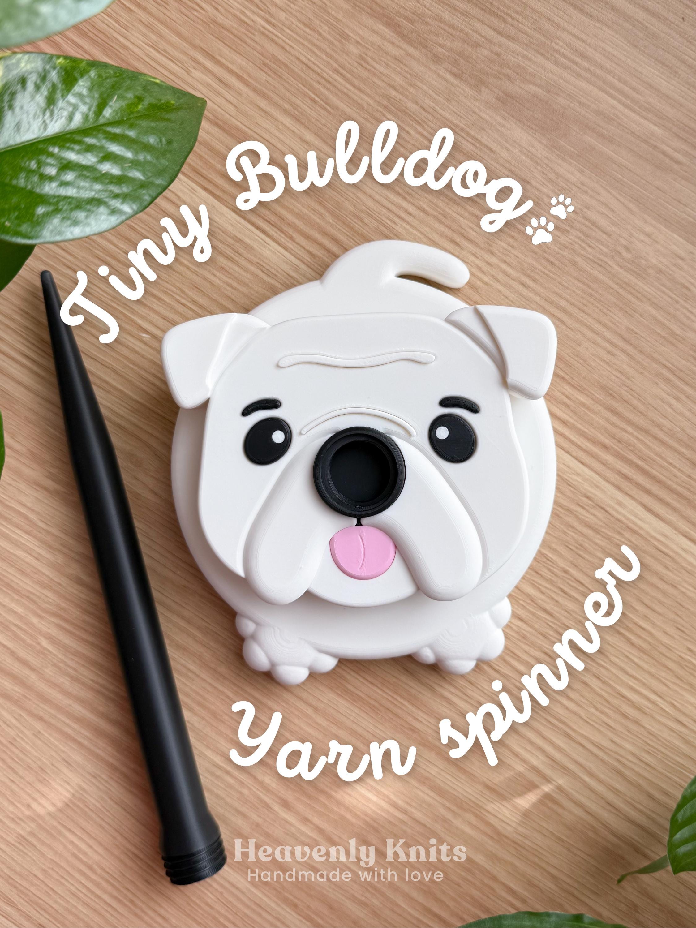 English Bulldog Yarn Spinner 3D, Dog Yarn Holder, Smooth Silent Bearing for Knitting and Crochet