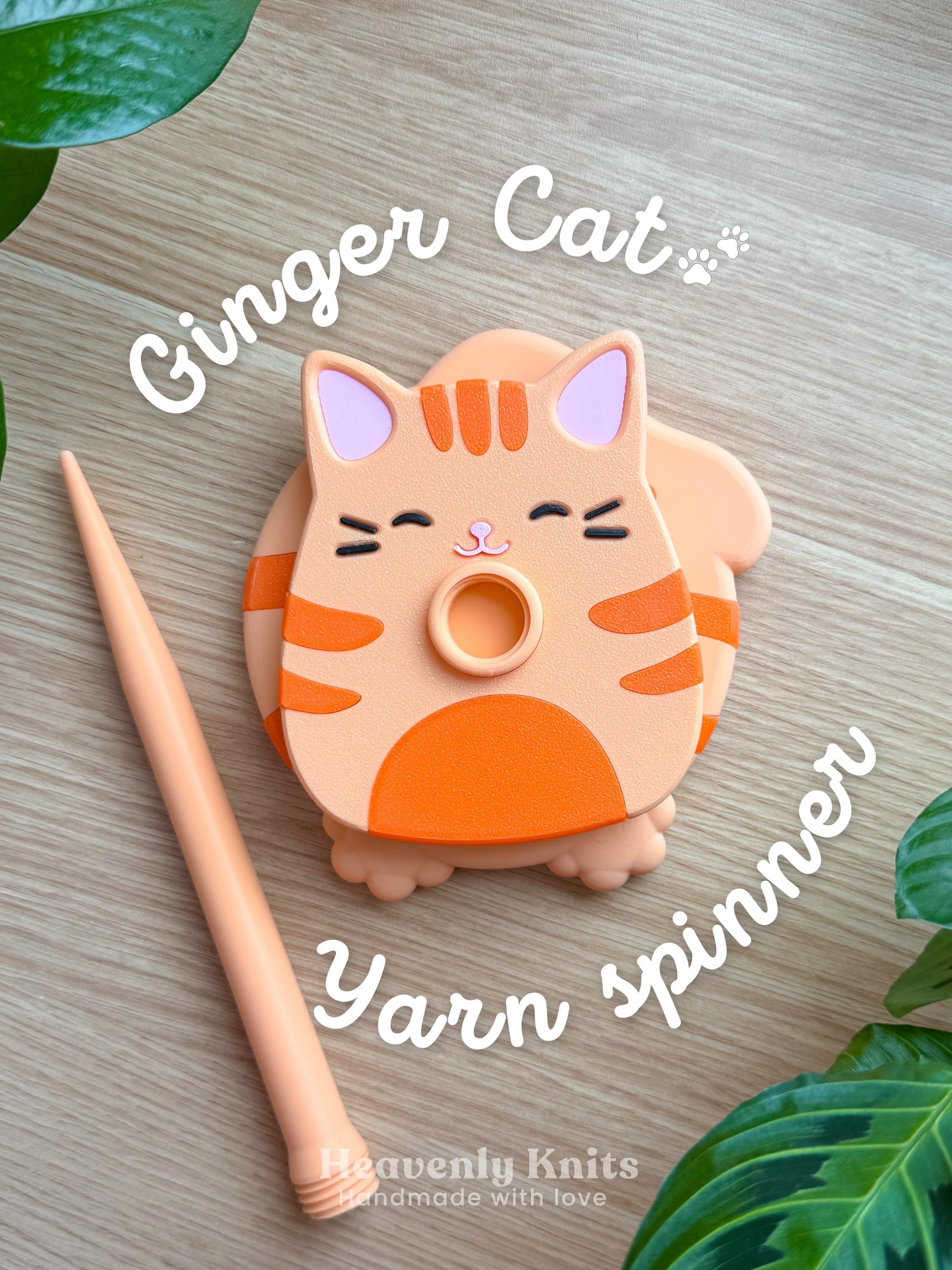 Ginger Cat Yarn Spinner 3D, Yarn Holder, Smooth Silent Bearing Spinner for Knitting and Crochet